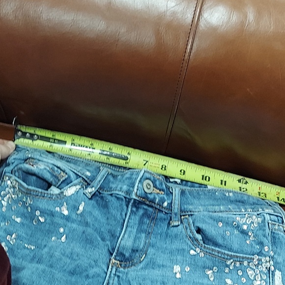 Y2K Hollister size 3 or 26 rhinestone silver embellished skinny jeans - Picture 9 of 10